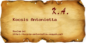 Kocsis Antonietta névjegykártya